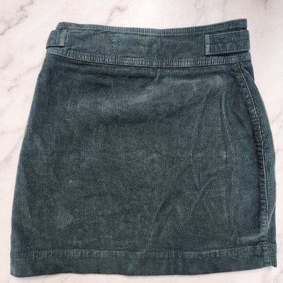 Urban Outfitters Harmony Green Corduroy Mini Skirt Preppy Goth Women's M - Picture 3 of 9